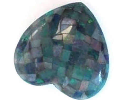 Велепродаја ручно рађене природне Америке ТУРКУОСЕ Обсидиан Хеарт Схапе Мосаиц Цабоцонс 39