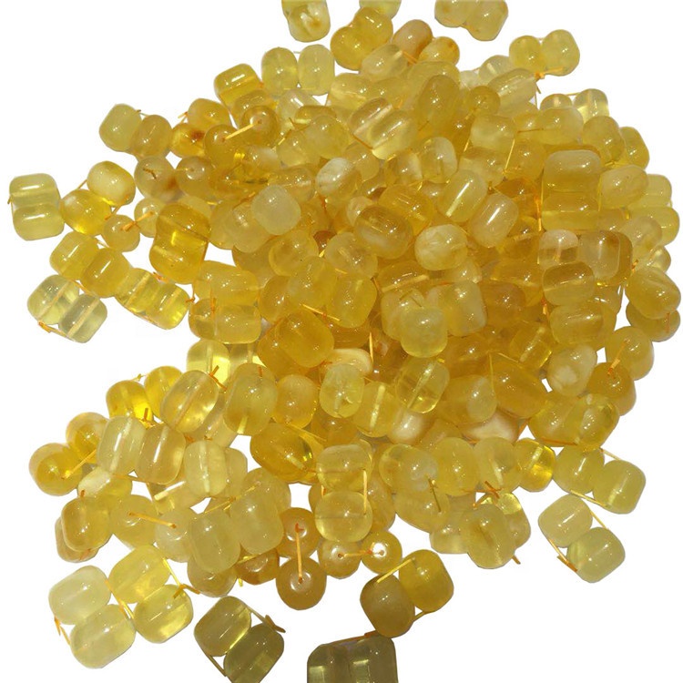 Gleiniau Tiwb Melyn Ambr Naturiol Amber Naturiol Gemstone rhydd i wneud gemwaith 13