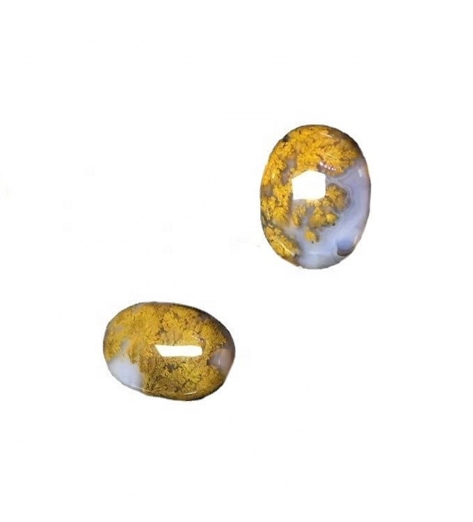 Kuning Crazy Lace Agate Gemsstone Oval Cab Cabochon Loose Gemsstone 41