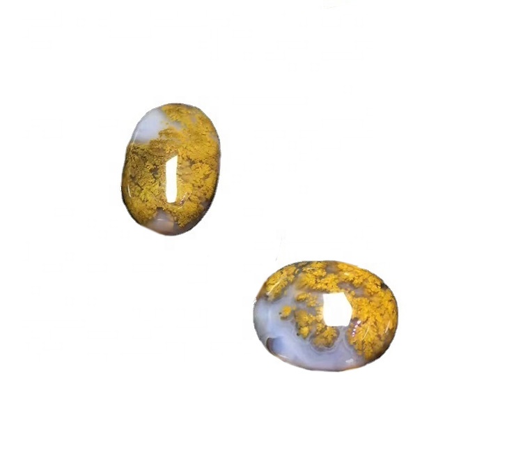 Kuning Crazy Lace Agate Gemsstone Oval Cab Cabochon Loose Gemsstone 43