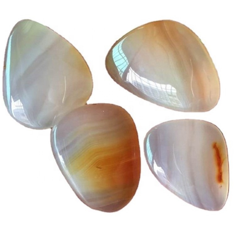 Deseño de forma de pera Montana Ágata Cabochon Natural Pulido Montana Ágata Cabochon Handmade Montana Agate Translúcido Gemstone J 13