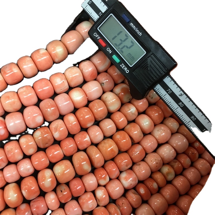 Natural Orange coral Gemstone tube beads uye glossy gemstone strings 13