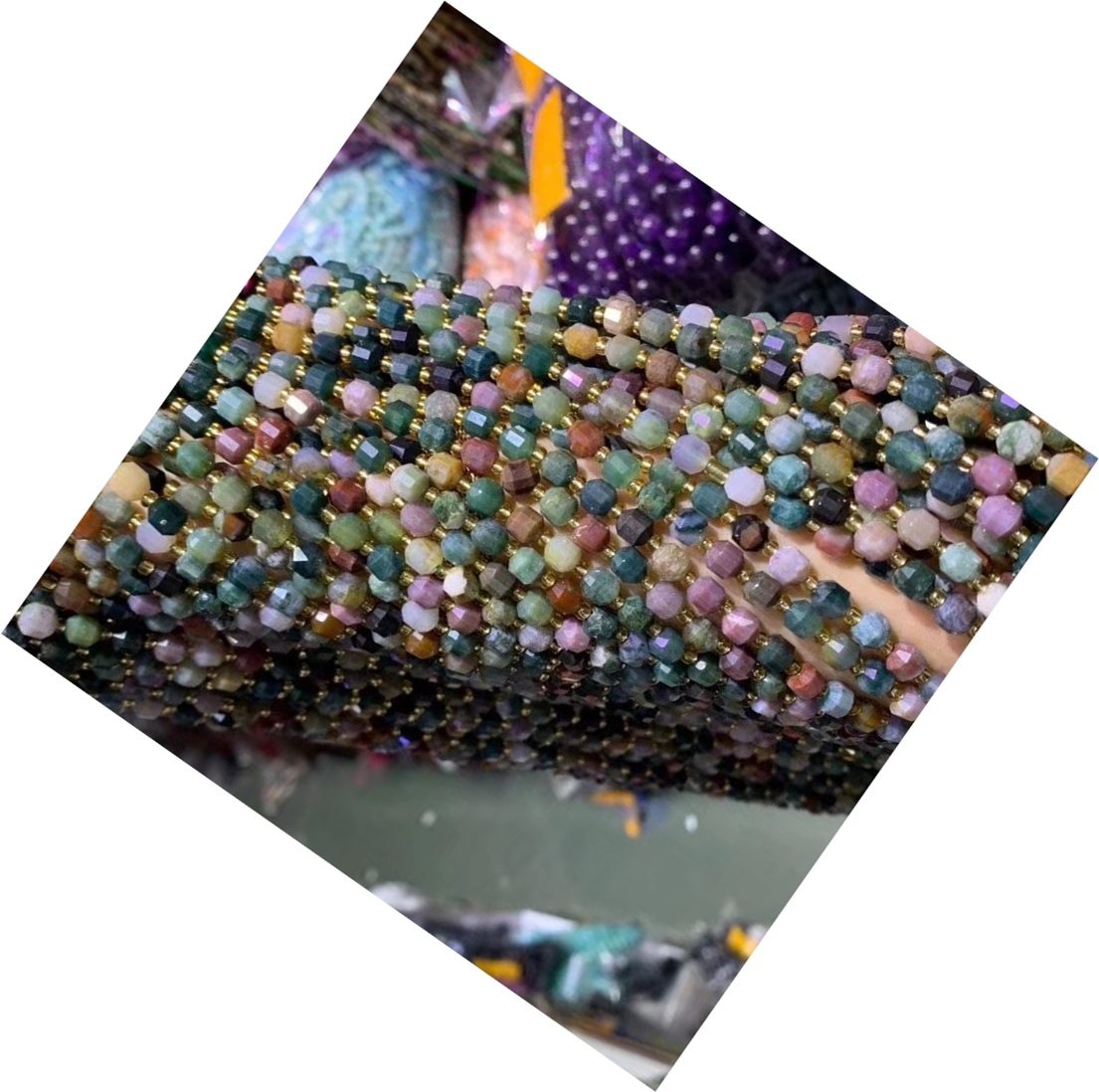 Muince Bead Carnelian Carnelian agus Dóiteáin 41