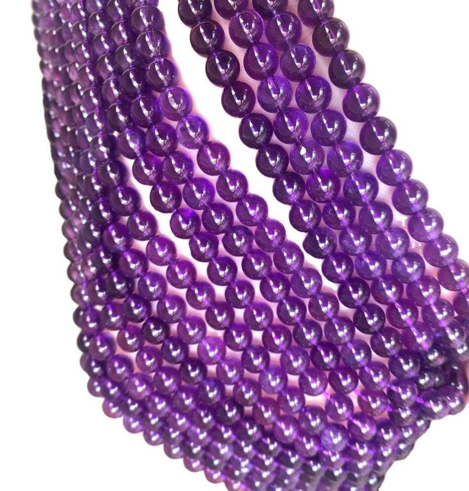 Natuurlike Amethyst Round Beads Genesing & Energie Gemstone Loskrale 38