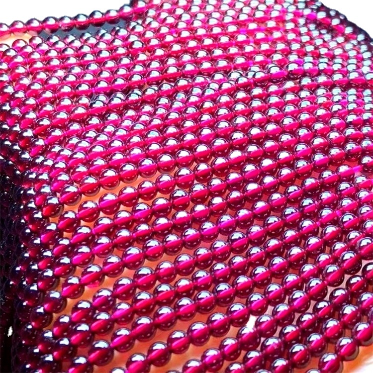 8mm redondo AB Grado suelto rojo oscuro granate natural granos de piedra 37