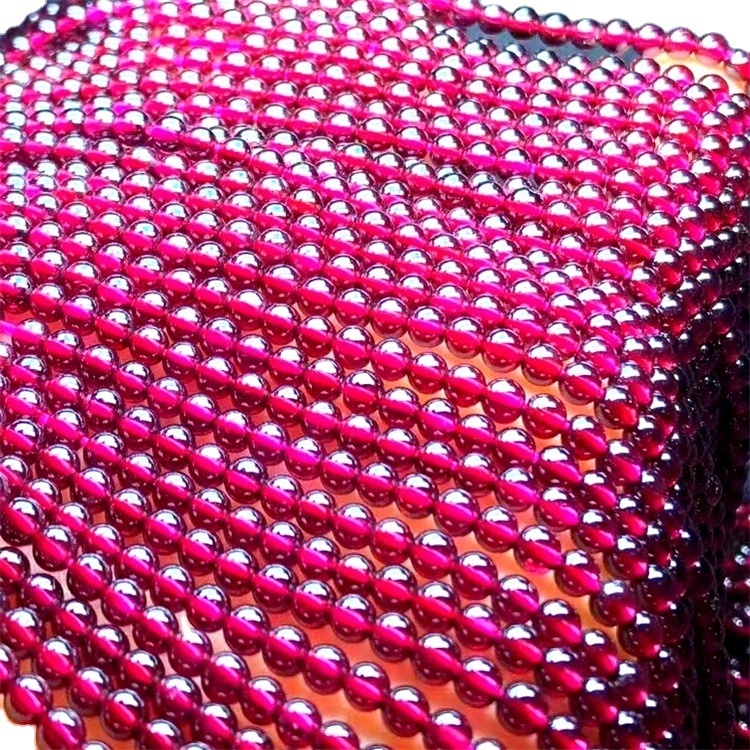 8mm redondo AB Grado suelto rojo oscuro granate natural granos de piedra 39