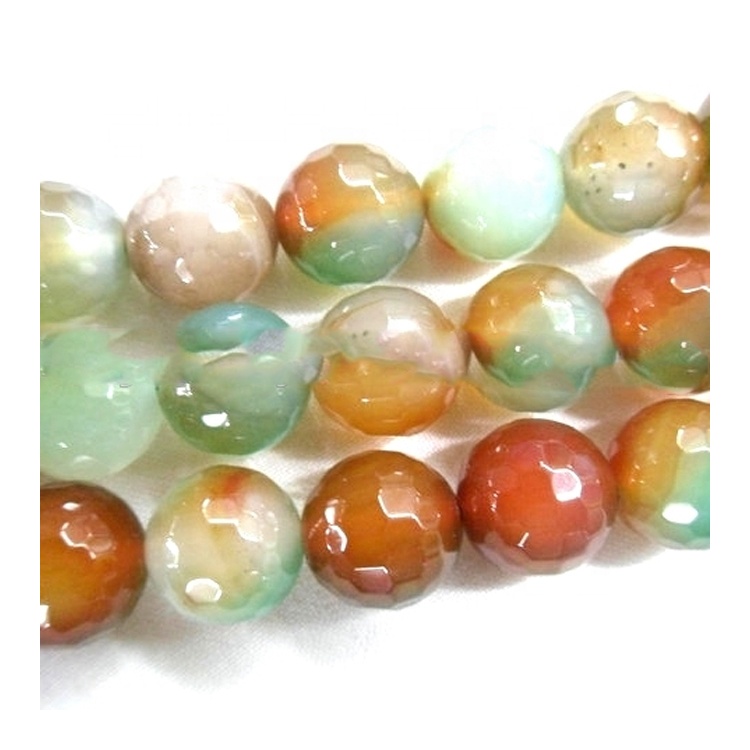 Жалтырак кызгылт көк түстөгү тегерек жана баскычты форма боюнча агат мончокторун 37