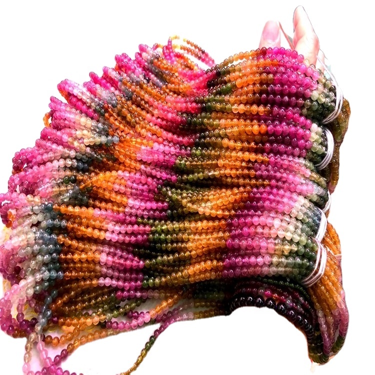 Moda 5A Calidade Pink Rosa Turmalina solta Gemstone Beads for Necklace Making 37