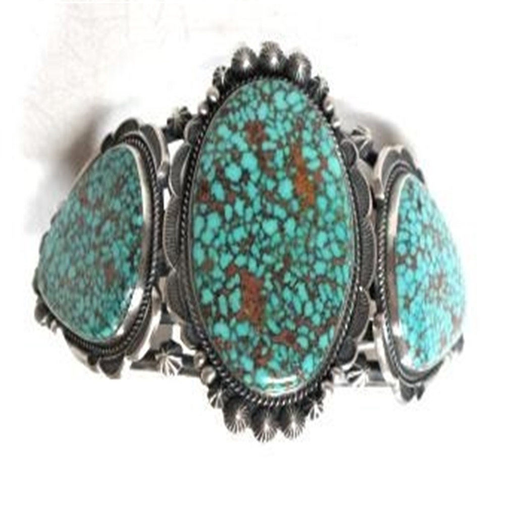 I-turquooise yendalo i-gesquoise gestone ye-cully ye-ceflet bracele 925 i-sterling yesilivere 38