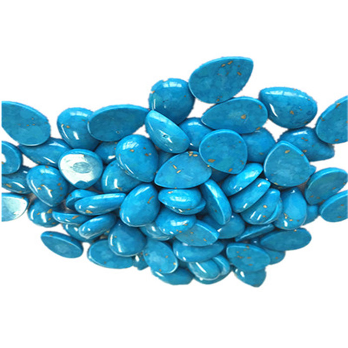 Природни драгуљ Туркиисе Цабоцхон Пеар Схапе Плави полирање и глатки драгуљ 17