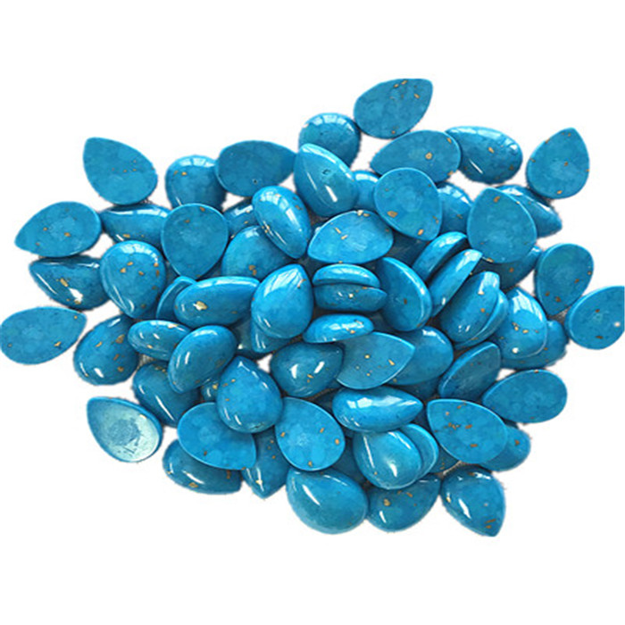 Природни драгуљ Туркиисе Цабоцхон Пеар Схапе Плави полирање и глатки драгуљ 15