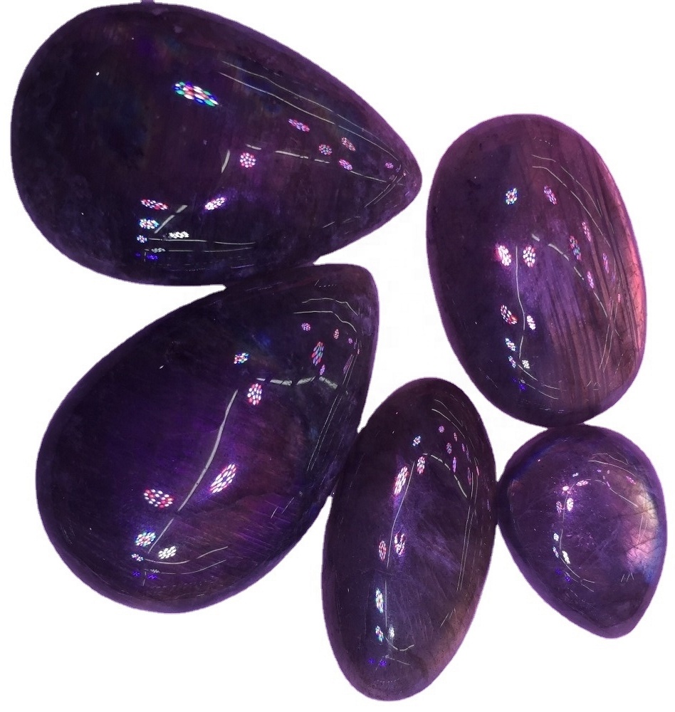 Naturlige ovale labradorit ædelstene labradorit pære cabochons labradorit kalibereret ædelsten 37