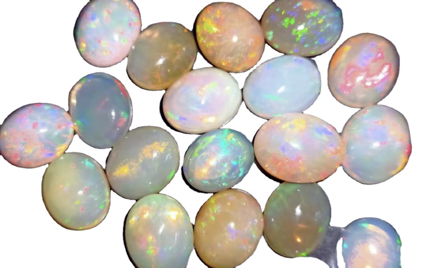 Opal Cabochon Oval White me Flash Etiopian Opal Bizhuteri 40