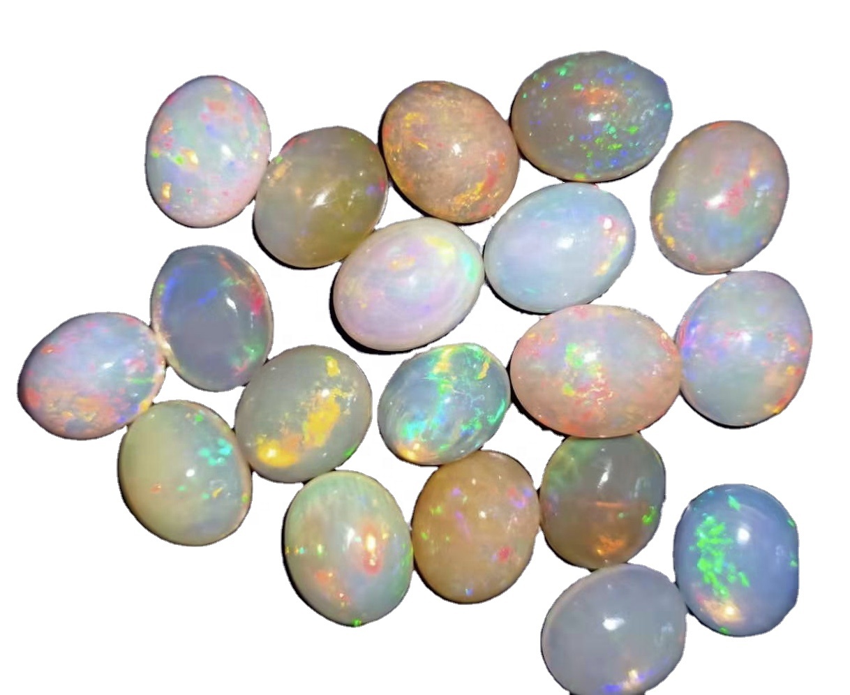 Opal Cabochon Oval White me Flash Etiopian Opal Bizhuteri 44