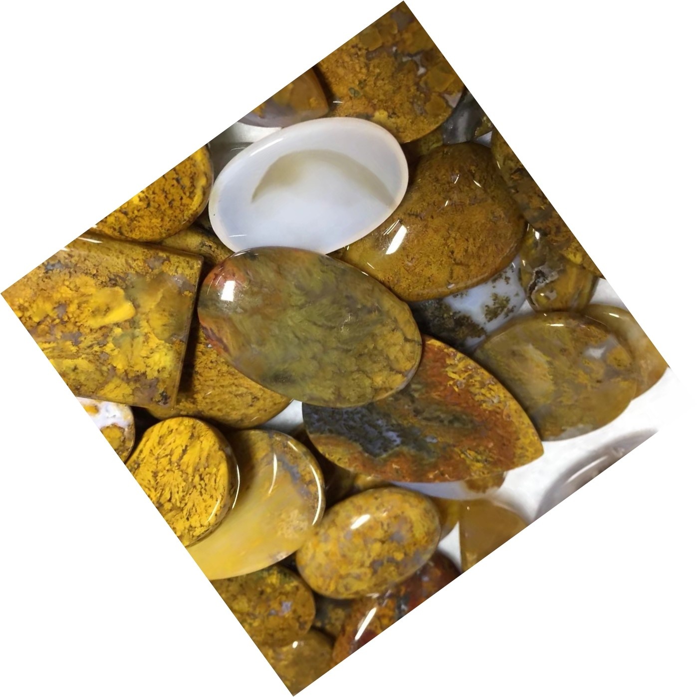 Gulur Moss Agate Cabochon Moss Agate Stone Natural Gemstone Cabochon Oval Agate 40