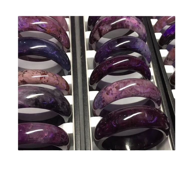 Prírodné Sugilit Náramok Mass Množstvo Make Veľkoobchod Jeden Sugilit Purple Jadeite Jade Gems Náramok Originálny okrúhly Kruh Náramok 38