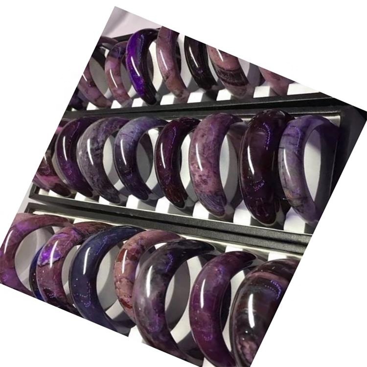 Prírodné Sugilit Náramok Mass Množstvo Make Veľkoobchod Jeden Sugilit Purple Jadeite Jade Gems Náramok Originálny okrúhly Kruh Náramok 36