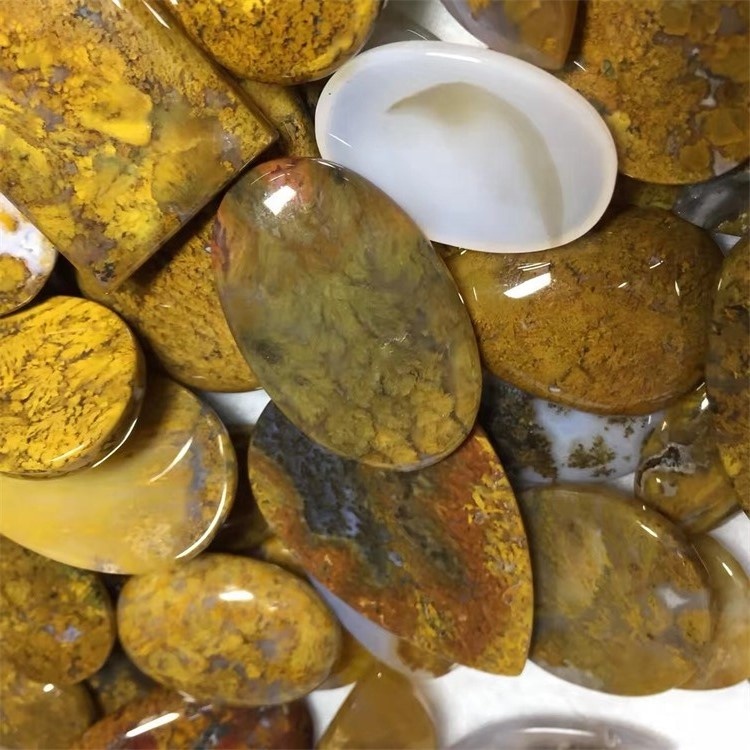 Moswana Agate Smooth Cabochons Moss Agate Stone Gemstone Cabochon Teardrop Agate 36