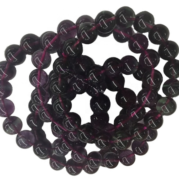 Fluoriet kristal ronde krale strek armband 13
