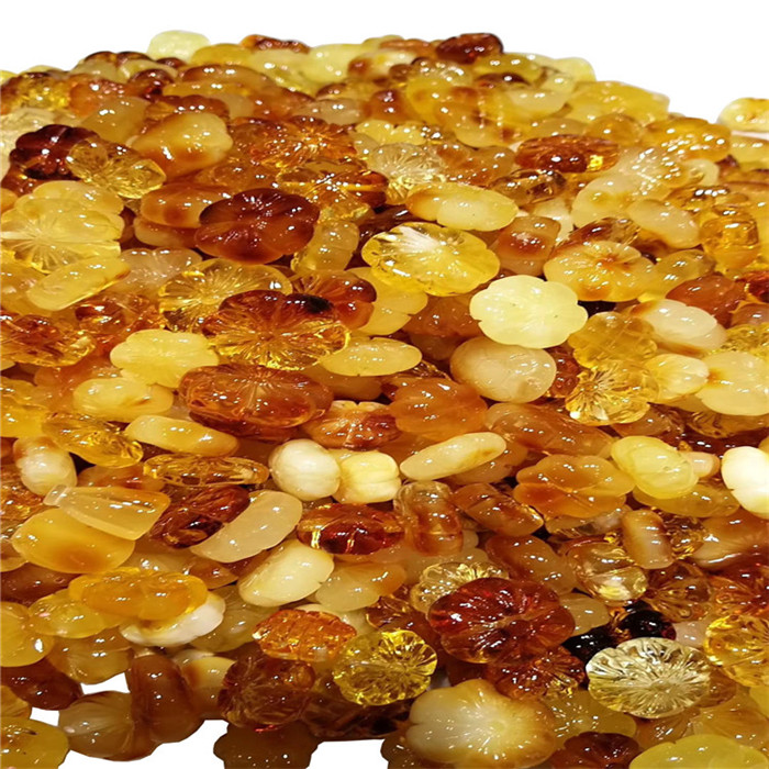 Amber Beeswax plum blum mekar tangan ngukir tangan kanggo nggawe perhiasan 37