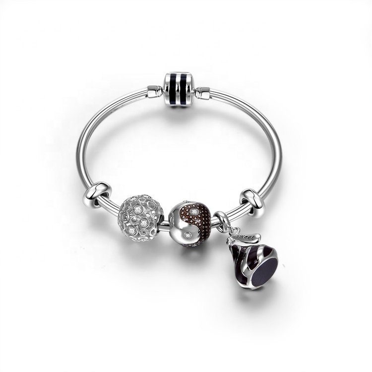 잘 알려진 925 스털링 실버 팔찌 팔목 팔찌 실버 도금 나무 다른 색상 수있는 플레이트 크리스탈, 라인 석 공 P49 15