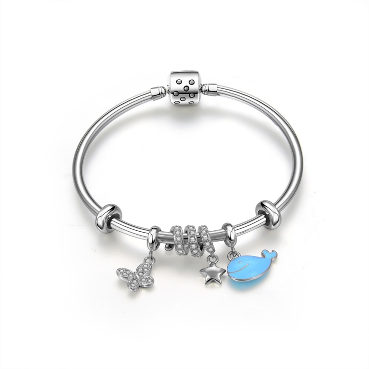 925 Sterling Silver Round Bangle Bracelet 14