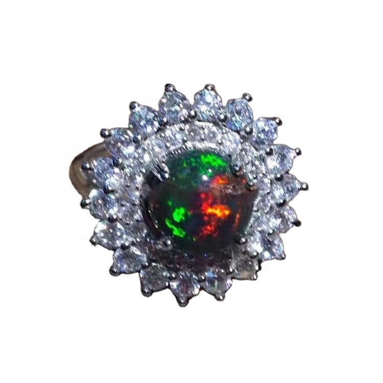 Pete ya pete ya opal / 14k dhahabu diamond pete ya opal 925 sterling fedha imara pete handmade kujitia 13