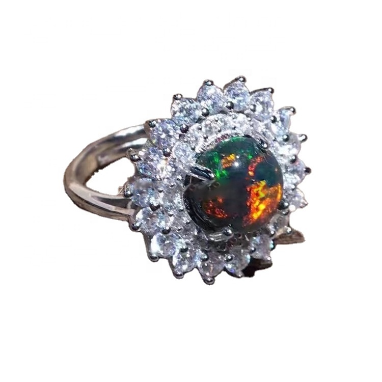 Pete ya pete ya opal / 14k dhahabu diamond pete ya opal 925 sterling fedha imara pete handmade kujitia 15