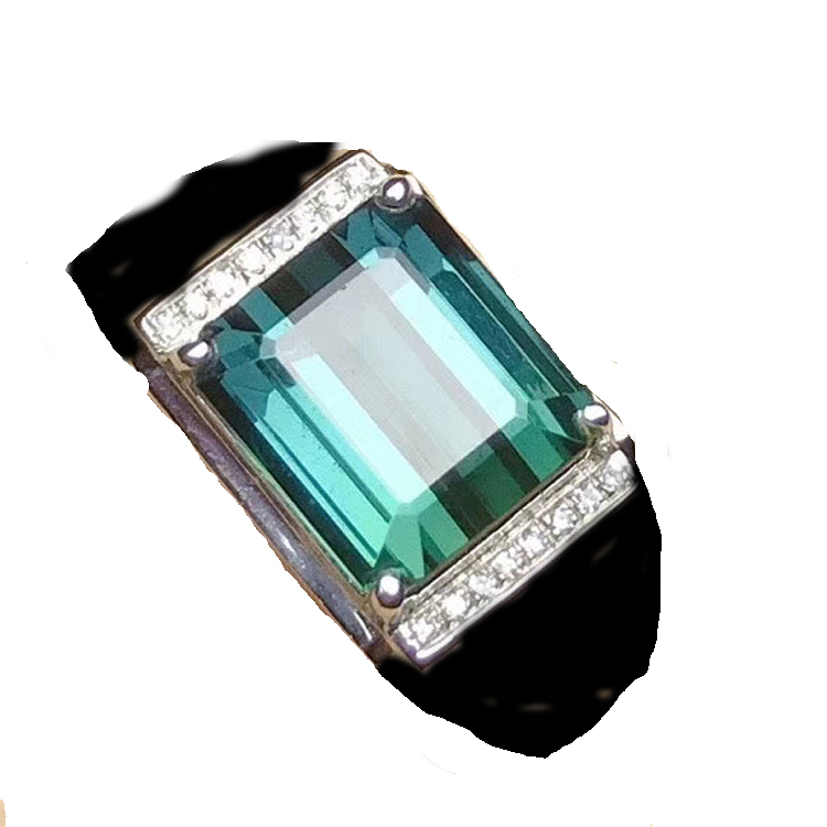 Ya jumla ya asili ya kawaida ya kawaida Topaz pete mraba sura gemstone kujitia kwa wanaume 13