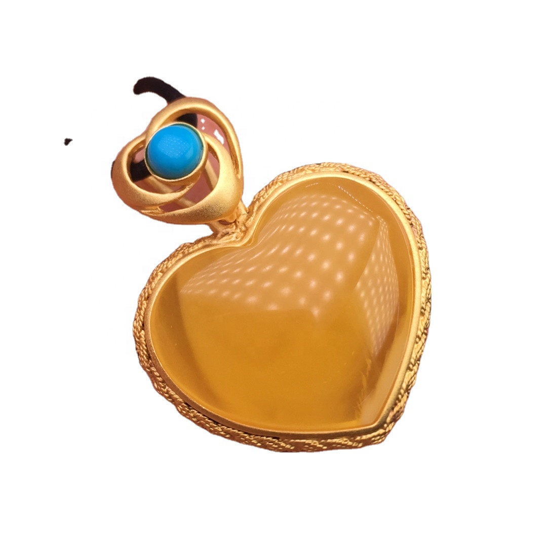 Zlatni jantarnog privjesak u obliku srca 38