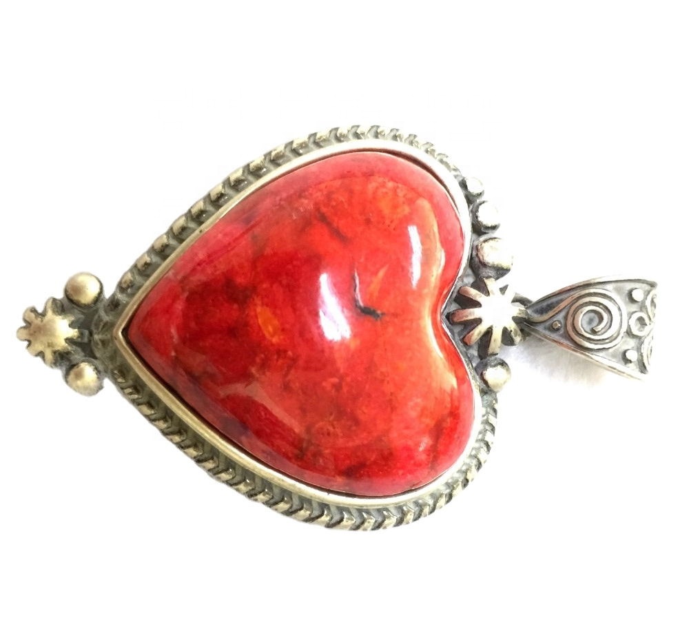 కోరల్ 925 స్టెర్లింగ్ సిల్వర్ స్టోన్ ఆభరణాలు లాకెట్టు 15