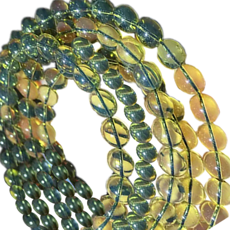 100% природно 7 мм Bule бурштиновий круглий бісерний браслет Ювелірні вироби / подарункові / унісекс ювелірні вироби 15