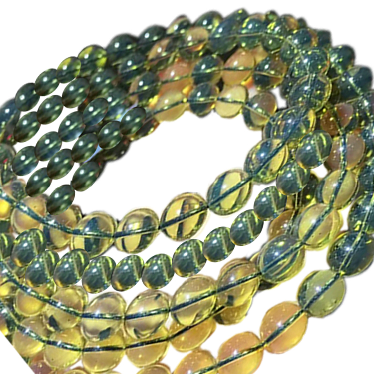 100% природно 7 мм Bule бурштиновий круглий бісерний браслет Ювелірні вироби / подарункові / унісекс ювелірні вироби 13