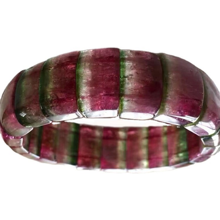Pulsera de rubelita de cristal turmalina / púrpura brazalete de color brazalete / mejor regalo 39