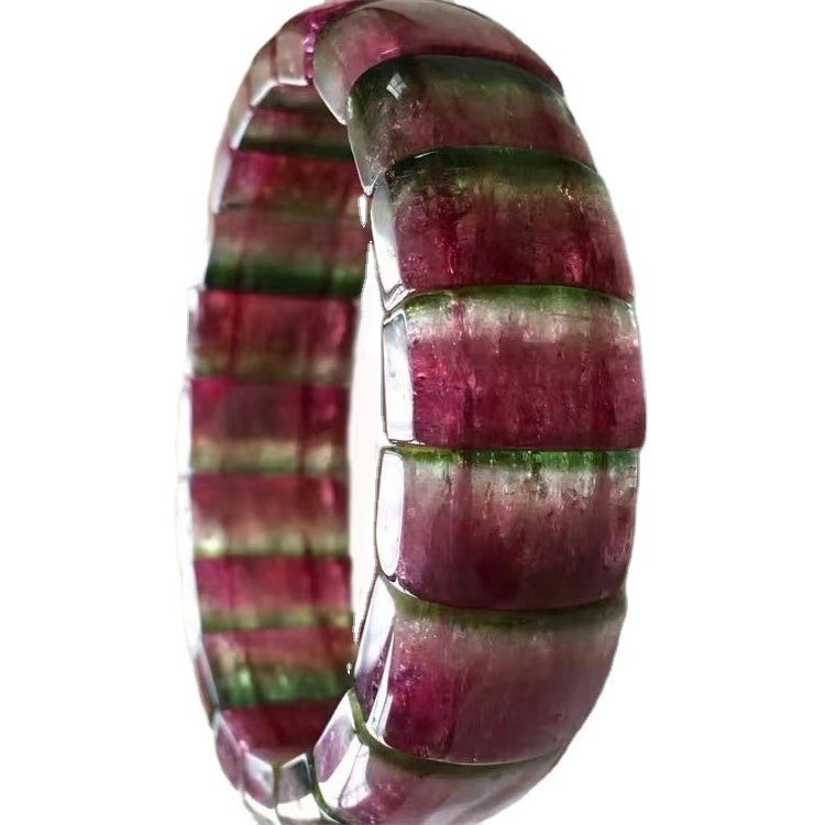 Pulsera de rubelita de cristal turmalina / púrpura brazalete de color brazalete / mejor regalo 41