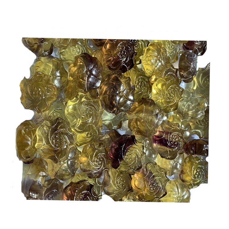 Fluorie sculpté doré rose gem pandent 36