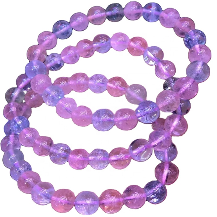 Morganite Braccialetti Gemstones Multi Morganite Braccialetto perline perline Braccialetto rotondo Gemstone tondo 15