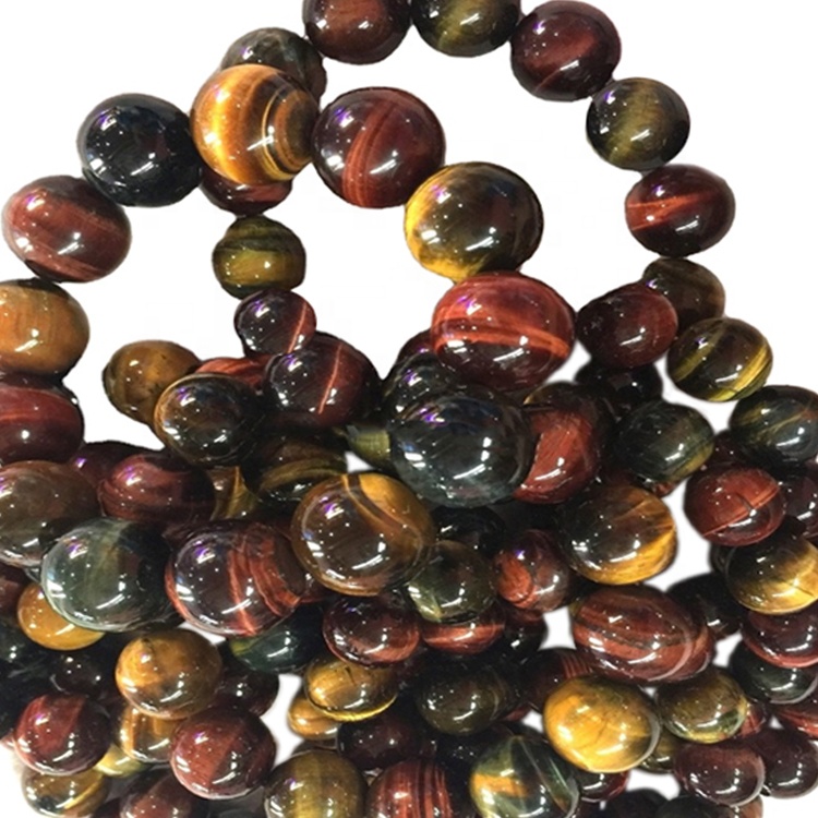 Oanpaste makke natuerlike stien tiger-each kralen trending fashion braided manlju armbanden 13