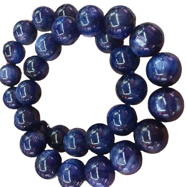 Braccialetto di Kyanite Braccialetto Blu Blue Kyanite Bracelet Natural Kyanite Gemstones 8mm Energia Reiki Bracciale Guarigione 13