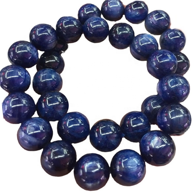 Braccialetto di Kyanite Braccialetto Blu Blue Kyanite Bracelet Natural Kyanite Gemstones 8mm Energia Reiki Bracciale Guarigione 15