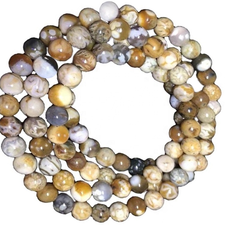 Bunga manik alami lan kalung permata agate grumbulan 38