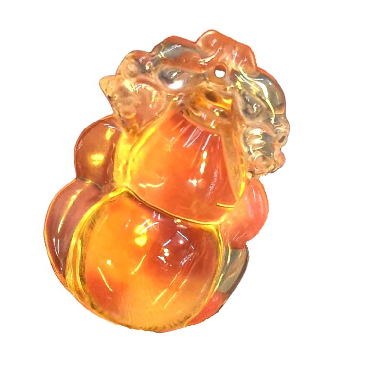 Příroda citrín přívěsek vyřezávaný tykev 36