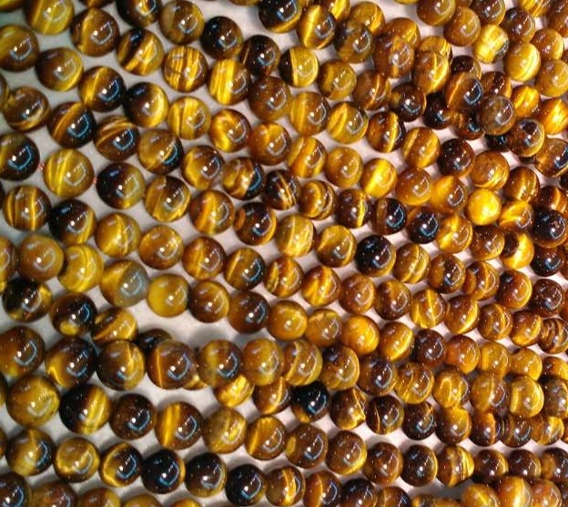 Tigre amarillo natural ojo redondo cuentas de gemas de energía Piedra suelta para la fabricación de joyería de bricolaje 39