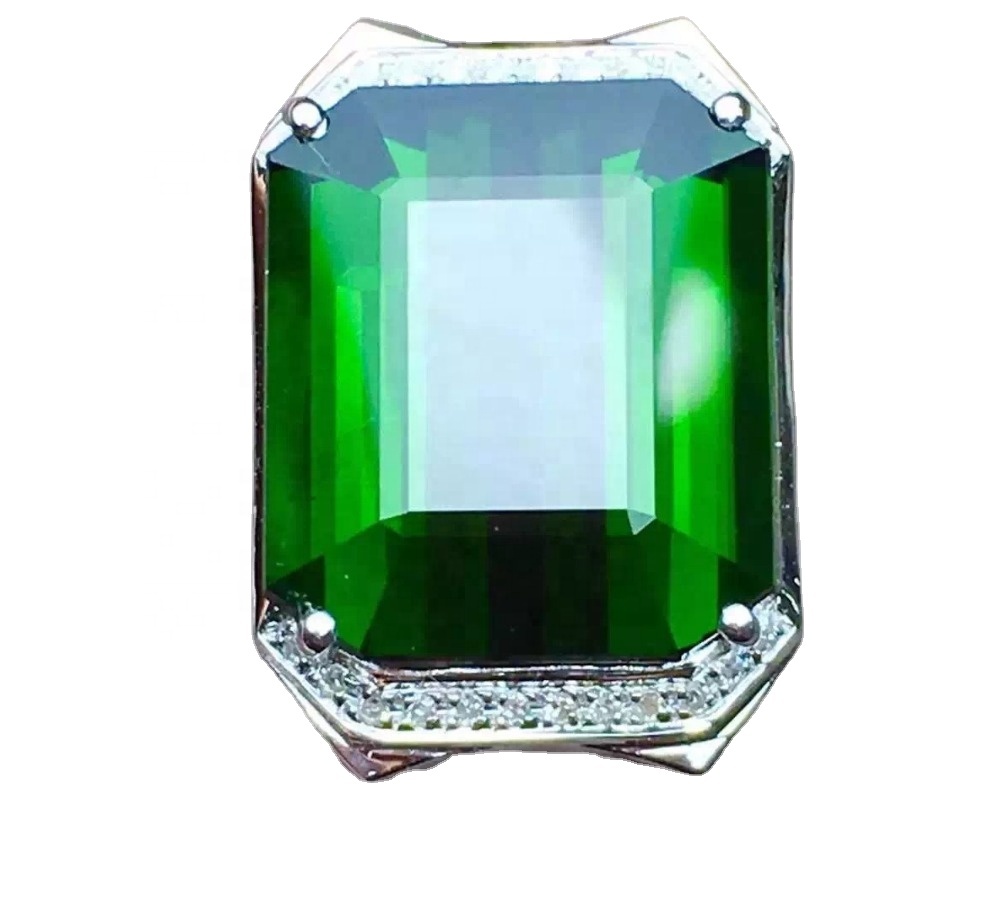 독특한 녹색 토르말린 꽃 여자 약혼 반지 38