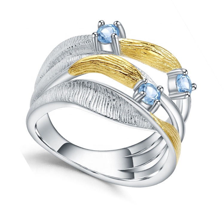 Mavi spinel gümüş yüzükler 30