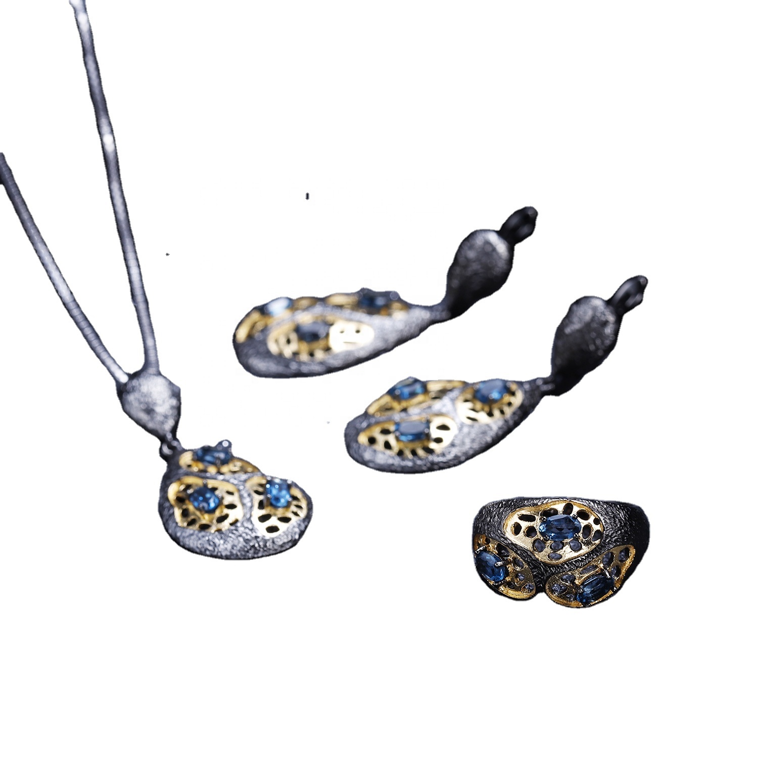 Blue Sapphire Silver Pendant 15