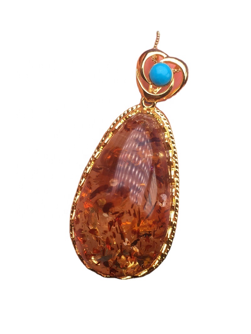 Amber pendant ketting jo kar goud as sulveren ketting jo kar foar lingte fan lingte lange akryl tearierdrop sieradenbrune ketting sieraden 13