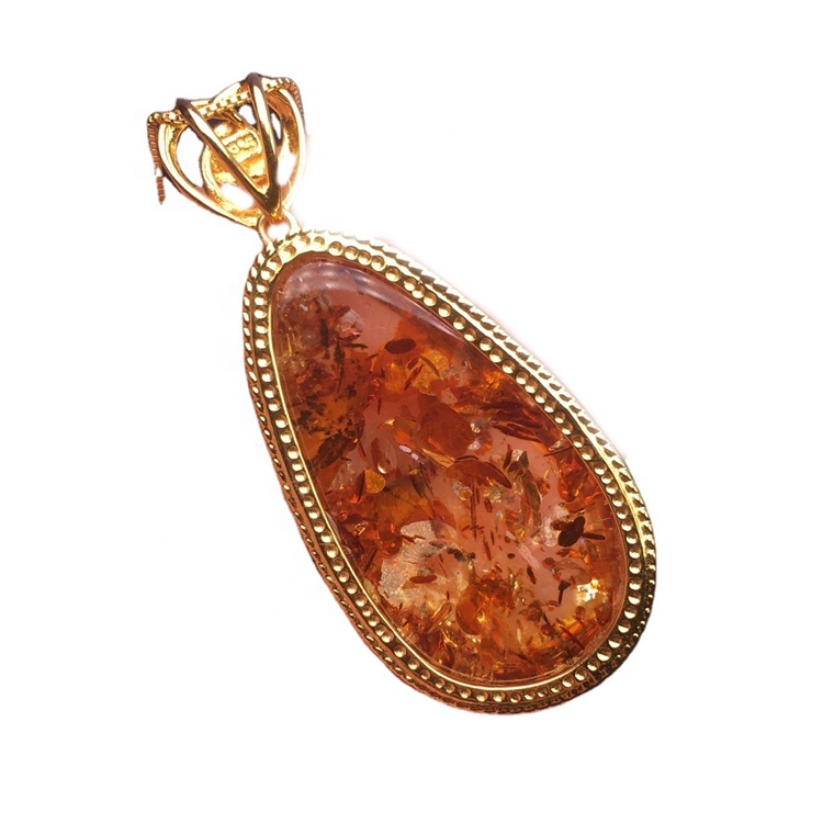 Amber pendant ketting jo kar goud as sulveren ketting jo kar foar lingte fan lingte lange akryl tearierdrop sieradenbrune ketting sieraden 15