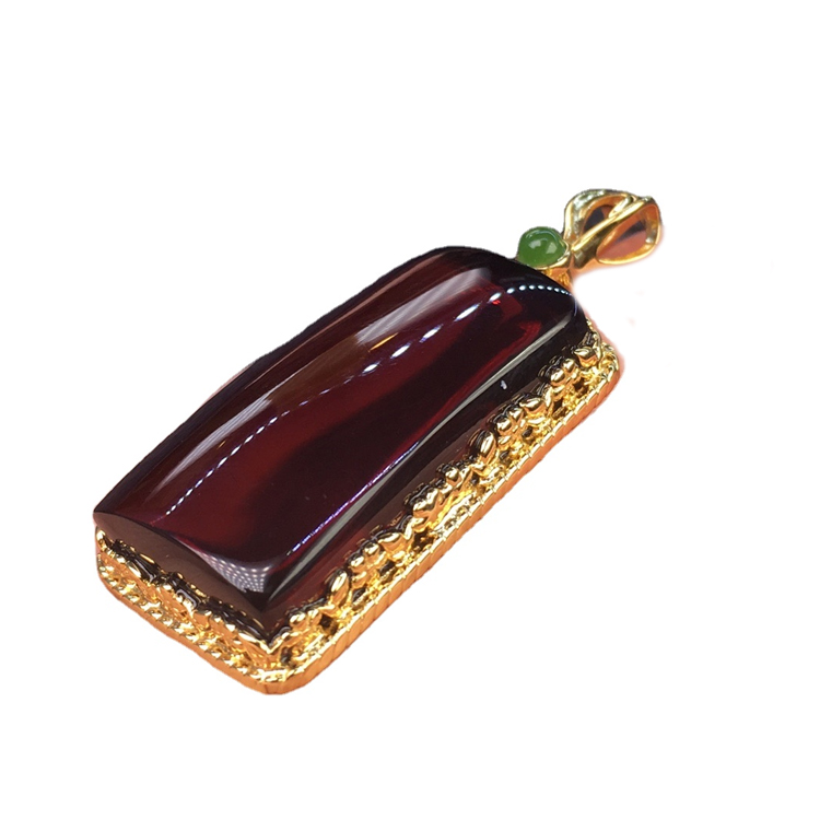 சன்செட் பிளாக் அம்பர் pendent |. தங்கச் சங்கிலி பதக்கத்தில் | திருமண நெக்லஸ் பரிசு 13