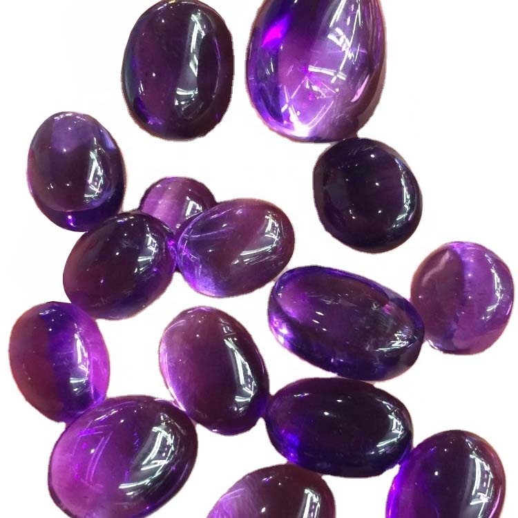 Romantiškas violetinė meilės ovalo formos natūralus kristalinis ametistas kabošonas 38